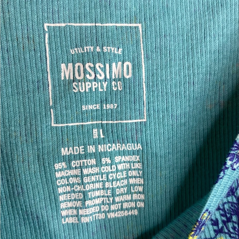 Mossimo Tank Top Blue Floral Large - Picture 3 of 5
